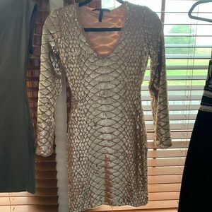 BCBGmaxazria Rose Gold Sequin Mini Dress- Sabryna